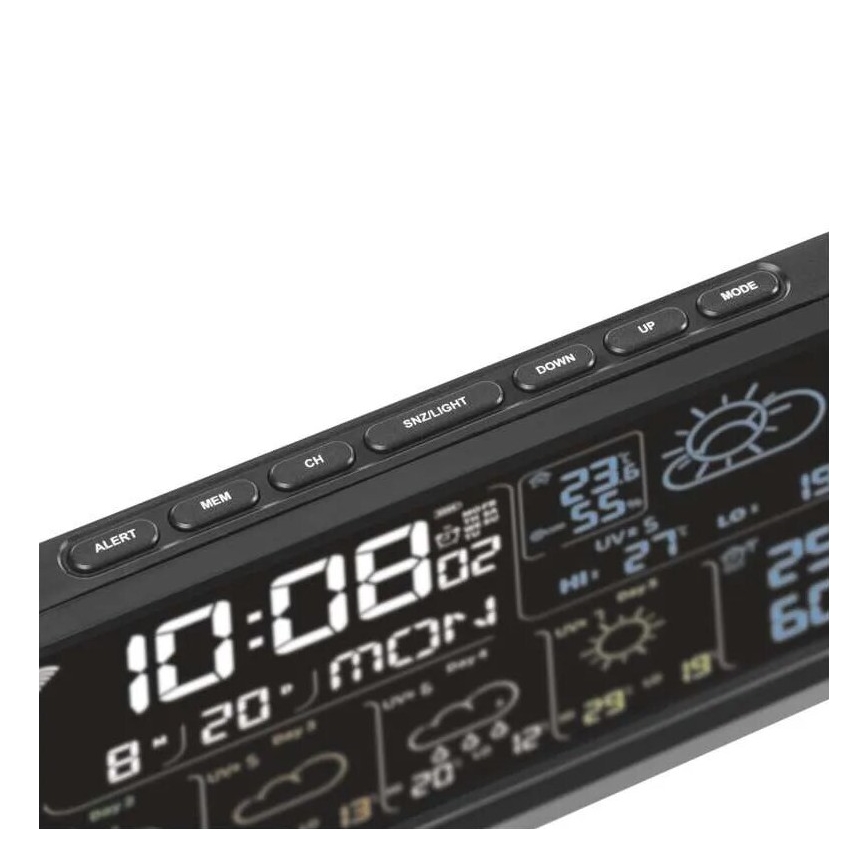 GoSmart Weather Station with LCD Display 230V/3xAAA + 2×AAA Tuya Wi-Fi Black