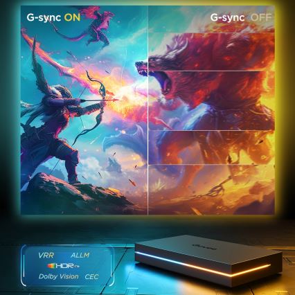 Govee - AI Sync Box 2 Smart TV RGBICW Backlighting for 55-65 TVs, Wi-Fi