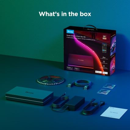 Govee - AI Sync Box 2 Smart TV RGBICW Backlighting for 55-65 TVs, Wi-Fi