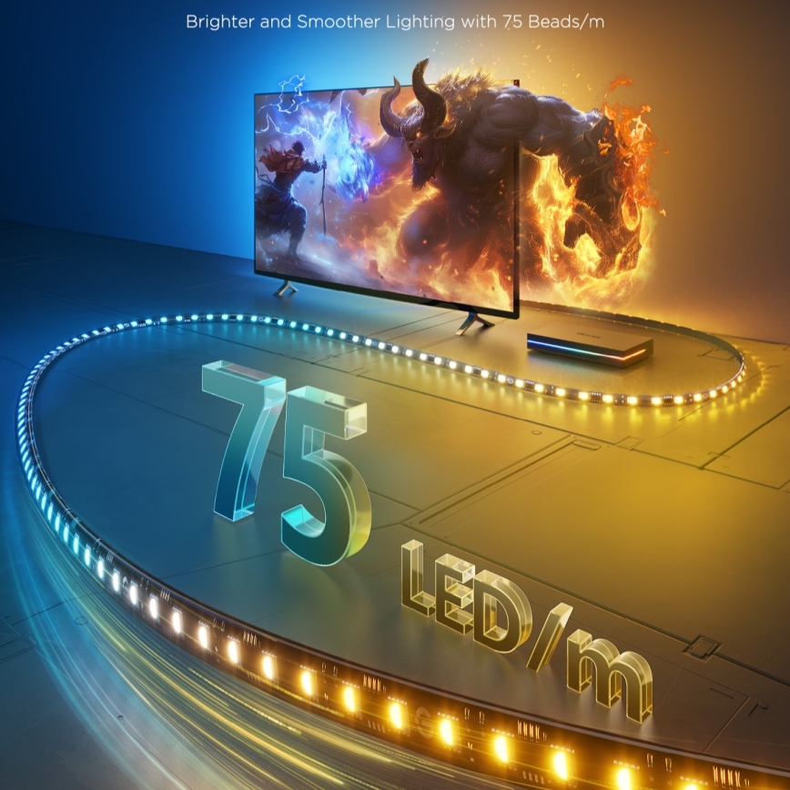 Govee - AI Sync Box 2 Smart TV RGBICW Backlighting for 55-65 TVs, Wi-Fi