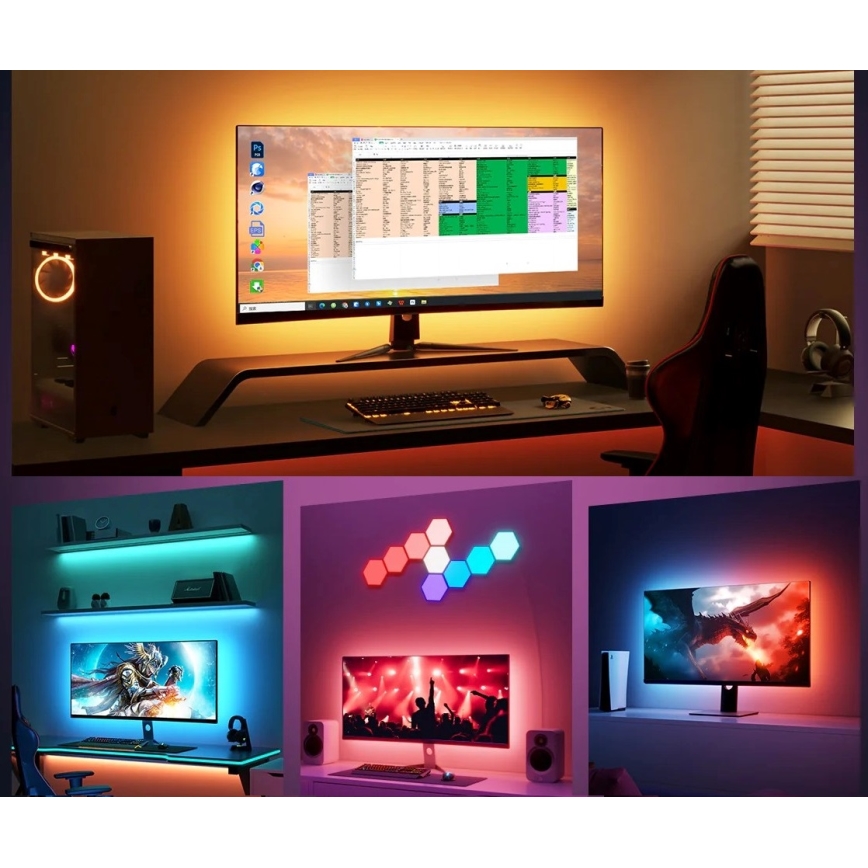 Govee - Dreamview G1 Smart LED RGBIC monitor lighting 27-34" Wi-Fi