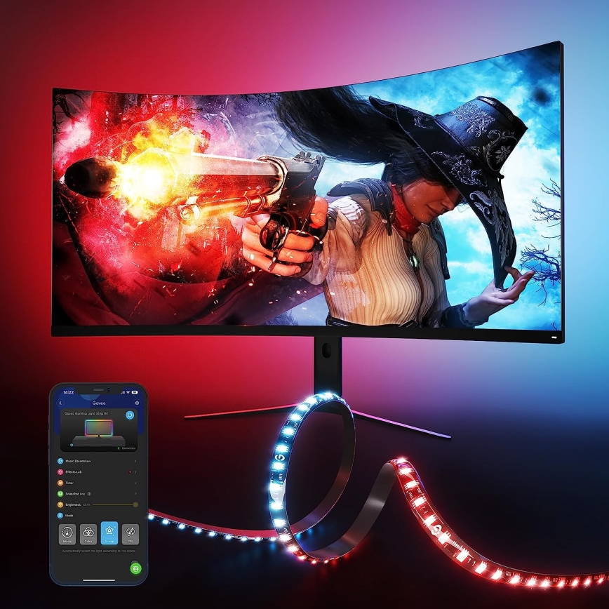 Govee - Dreamview G1 Smart LED RGBIC monitor lighting 27-34" Wi-Fi
