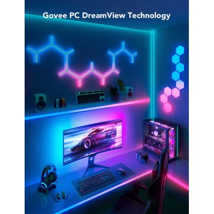 Govee - Dreamview G1 Smart LED RGBIC monitor lighting 27-34" Wi-Fi