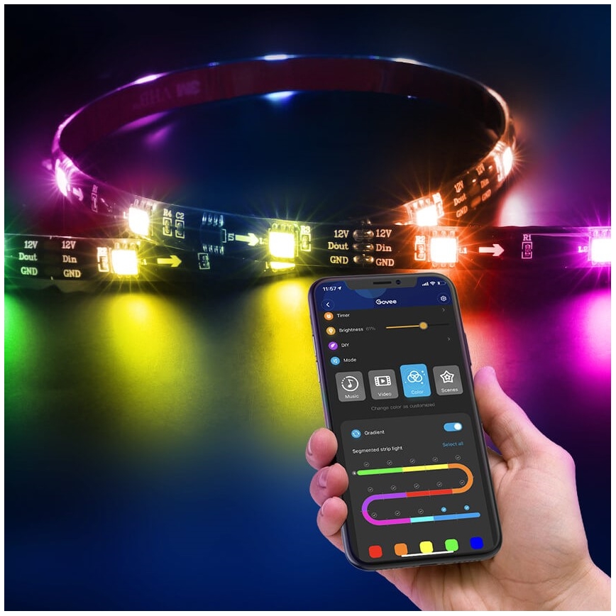 Govee - DreamView T2 DUAL TV 55-65" SMART LED backlight RGBIC Wi-Fi + remote control