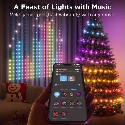 Govee - LED RGB Dimmable outdoor decorative chain LED/15W/230V IP65 Wi-Fi