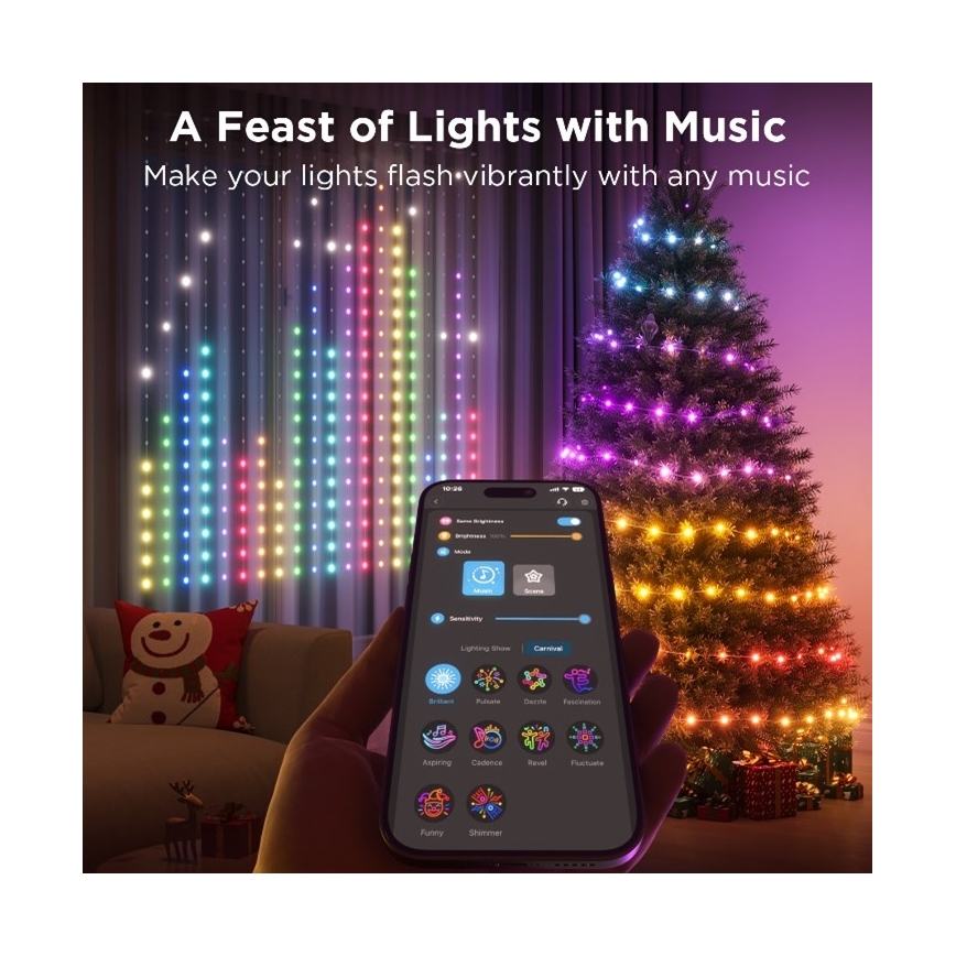 Govee - LED RGB Dimmable outdoor decorative chain LED/15W/230V IP65 Wi-Fi
