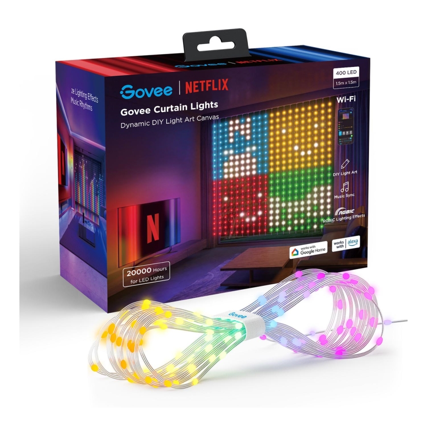 Govee - LED RGB Dimmable outdoor decorative chain LED/15W/230V IP65 Wi-Fi