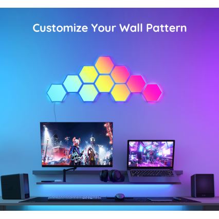 Govee - Extension set 2x LED RGB Dimmable panel LED/7,2W/230V Wi-Fi