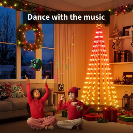 Govee - LED RGBIC Star-Topped Christmas Tree LED/15W/230V IP65 1,8m Matter Wi-Fi