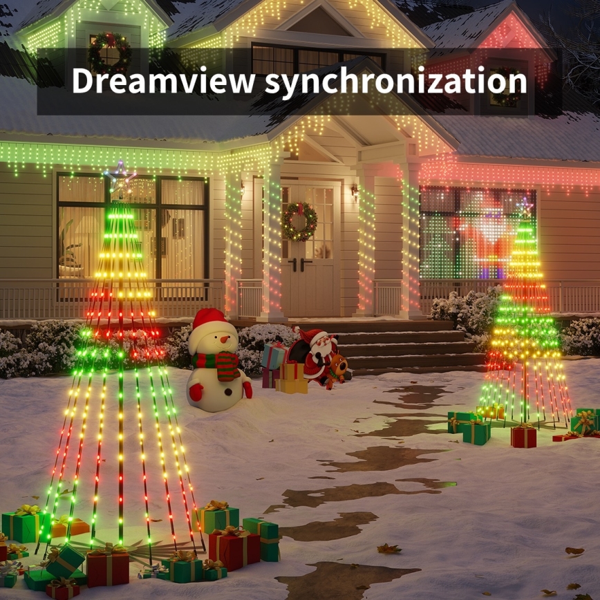 Govee - LED RGBIC Star-Topped Christmas Tree LED/15W/230V IP65 1,8m Matter Wi-Fi