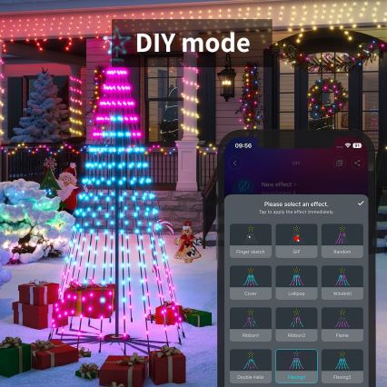 Govee - LED RGBIC Star-Topped Christmas Tree LED/15W/230V IP65 1,8m Matter Wi-Fi