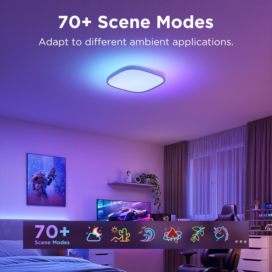 Govee - LED RGBIC Dimmable ceiling light LED/24W/230V 2700-6500K Wi-Fi