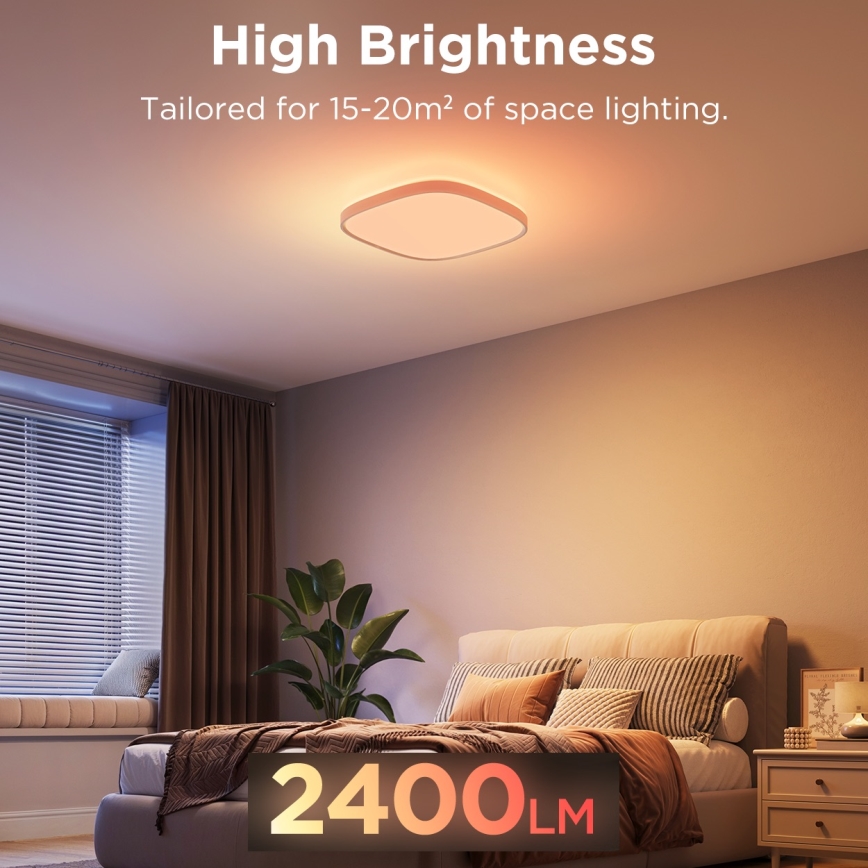 Govee - LED RGBIC Dimmable ceiling light LED/24W/230V 2700-6500K Wi-Fi