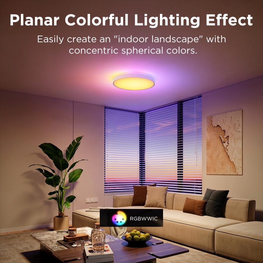 Govee - LED RGBIC Dimmable ceiling light LED/49W/230V 2700-6500K Wi-Fi