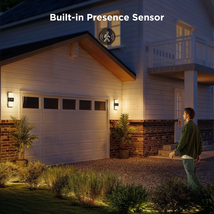 Govee - LED RGBIC Dimmable Outdoor Wall Light with Sensor MATTER LED/230V IP65 2700-6500K Wi-Fi