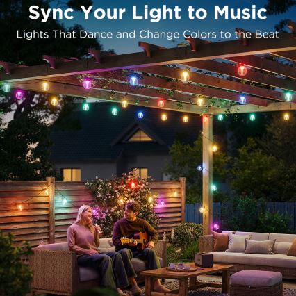 Govee - LED RGBICW Dimmable outdoor decorative chain LED/24W/230V IP67 2700-6500K Wi-Fi