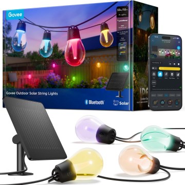 Govee - LED RGBICW Solar string lights 8xLED/6W/5V Wi-Fi Matter IP67