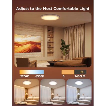 Govee - LED RGBICWW Dimmable Ceiling Light LED/29W/230V Ø 30 cm Matte Wi‑Fi