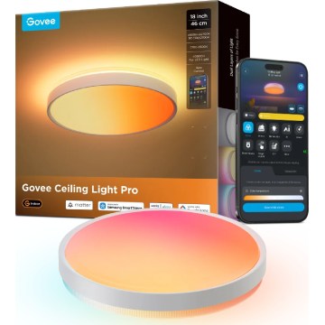 Govee - LED RGBICWW Dimmable Ceiling Light LED/55W/230V Ø 46 cm Matter Wi-Fi