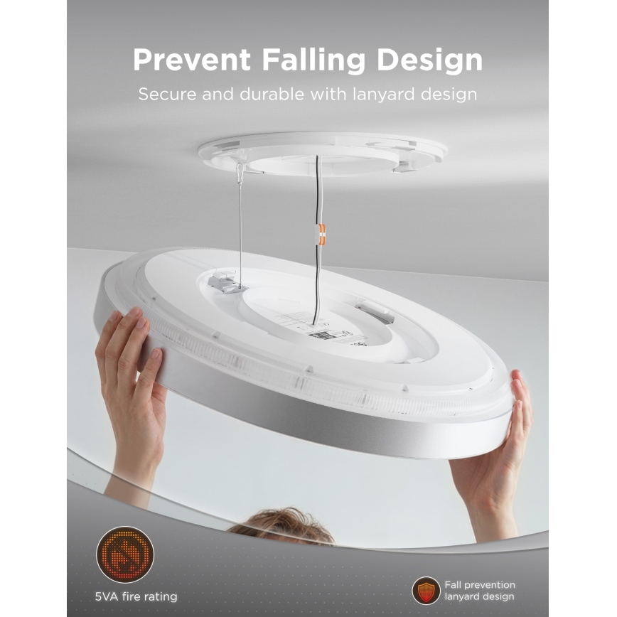 Govee - LED RGBICWW Dimmable ceiling light LED/55W/230V Ø 53 cm Matter Wi-Fi
