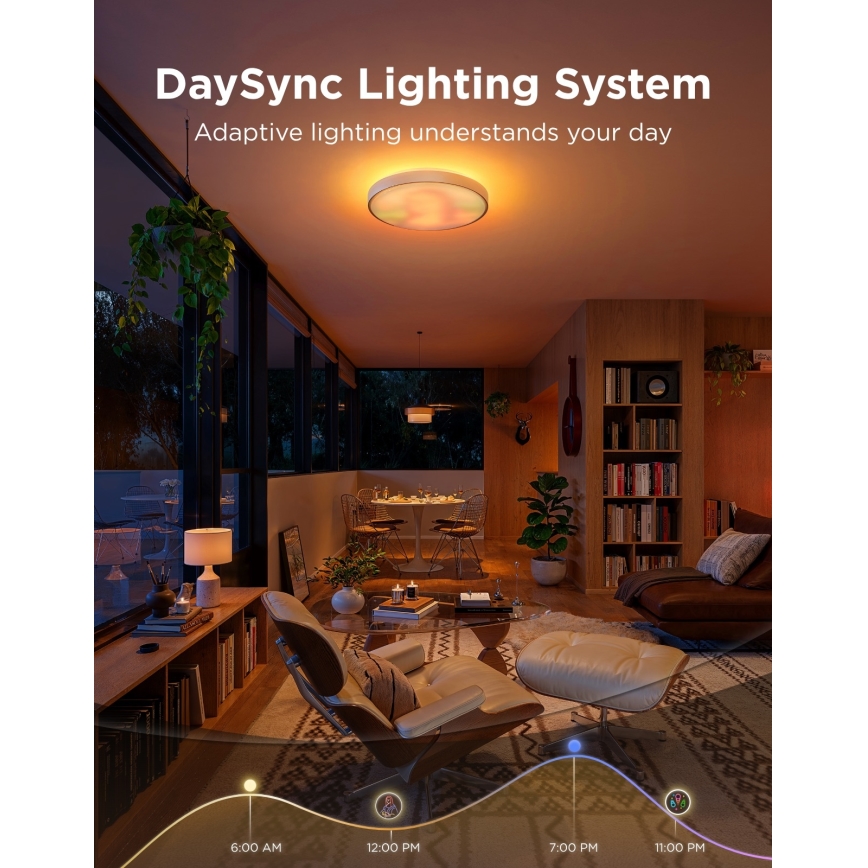 Govee - LED RGBICWW Dimmable ceiling light LED/55W/230V Ø 53 cm Matter Wi-Fi