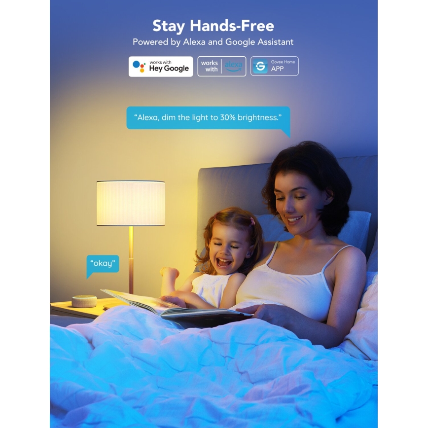 Govee - LED RGBWW Dimmable bulb Smart E27/12W/230V 2700-6500K Wi-Fi