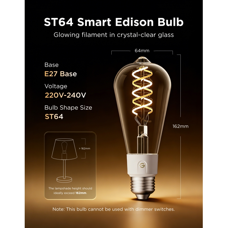 Govee - LED RGBWW Dimmable Bulb Smart MATTER ST64 E27/5W/230V 2700-6500K Wi-Fi