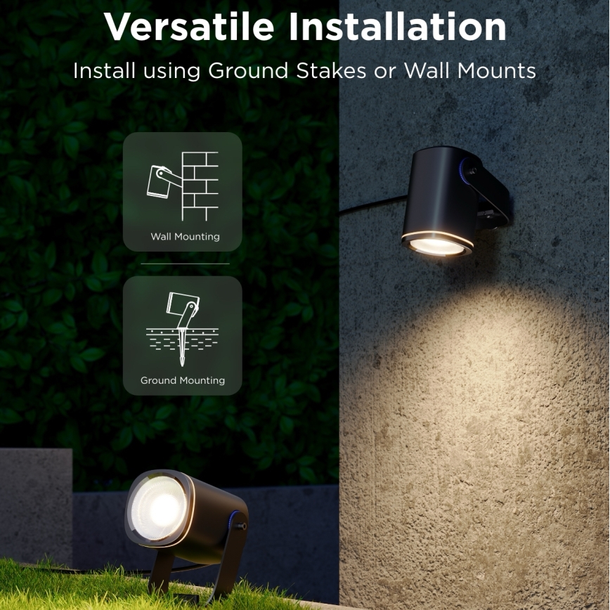 Govee - SET 2x LED RGBWW Dimmable floodlight LED/12W/230V IP67 2700-6500K Wi-Fi