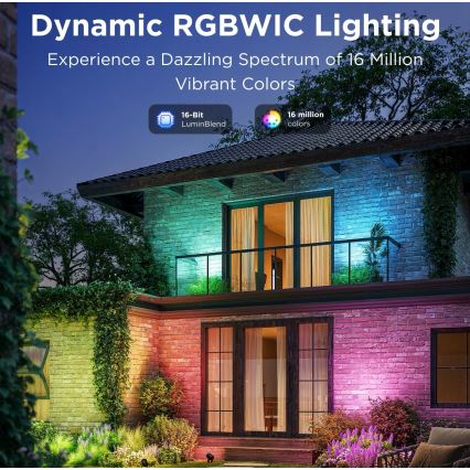 Govee - SET 2x LED RGBWW Dimmable floodlight LED/12W/230V IP67 2700-6500K Wi-Fi