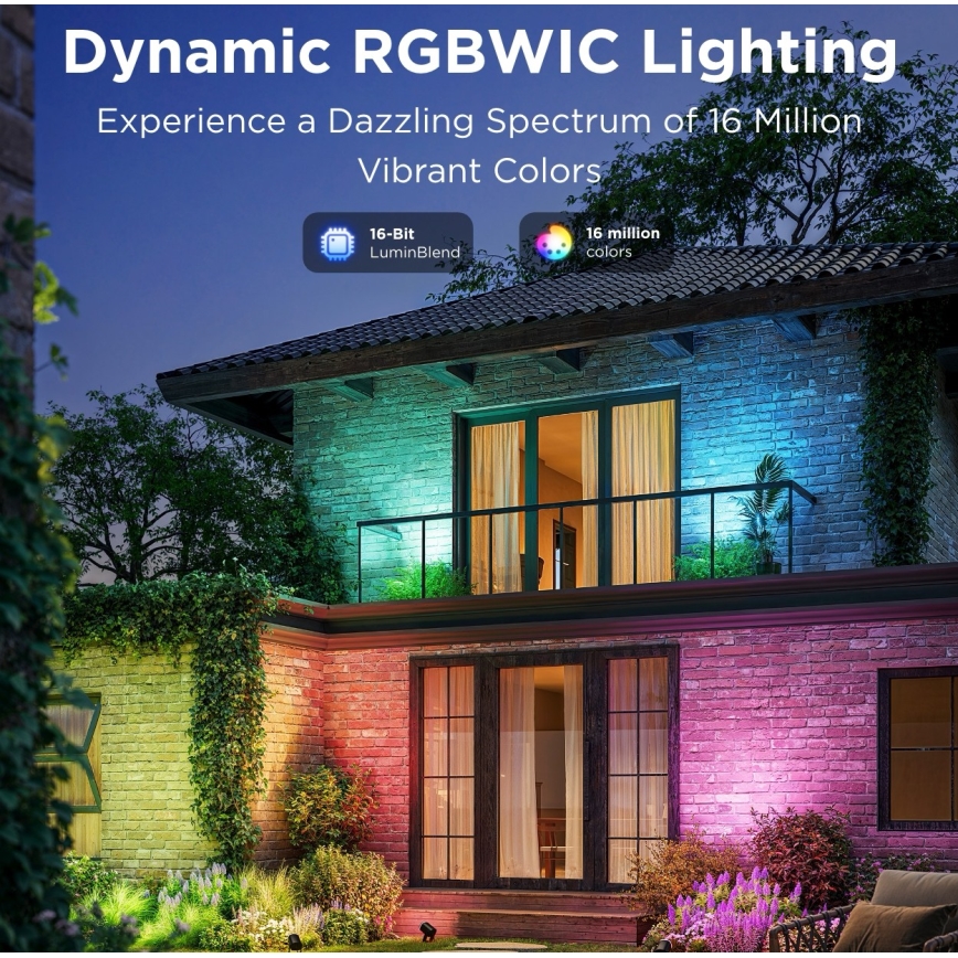 Govee - SET 2x LED RGBWW Dimmable floodlight LED/12W/230V IP67 2700-6500K Wi-Fi
