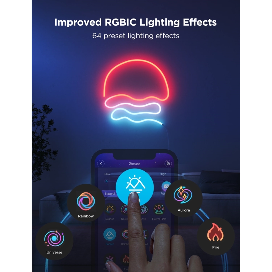 Govee - Neon 2 MATTER 3m Flexible RGBIC LED Strip with Wi-Fi