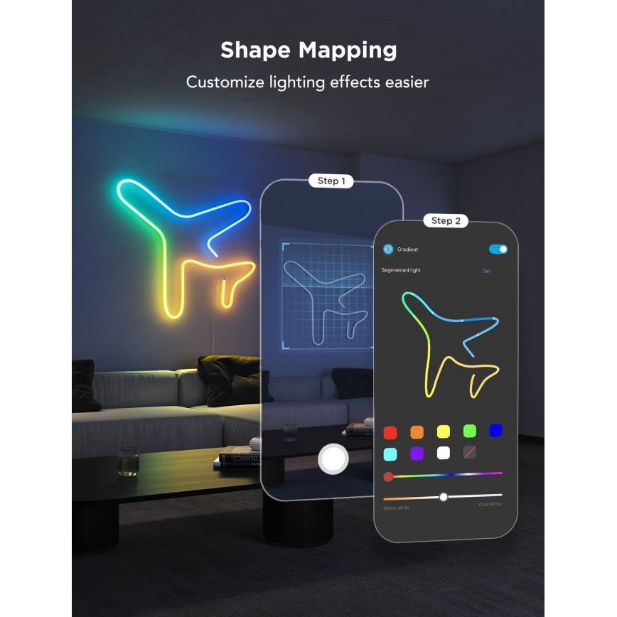 Govee - Neon 2 MATTER bendable LED strip 3m RGBIC Wi-Fi IP67