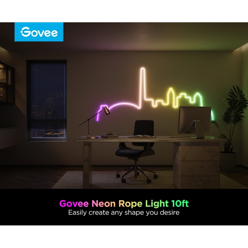 Govee - Neon 2 MATTER bendable LED strip 3m RGBIC Wi-Fi IP67