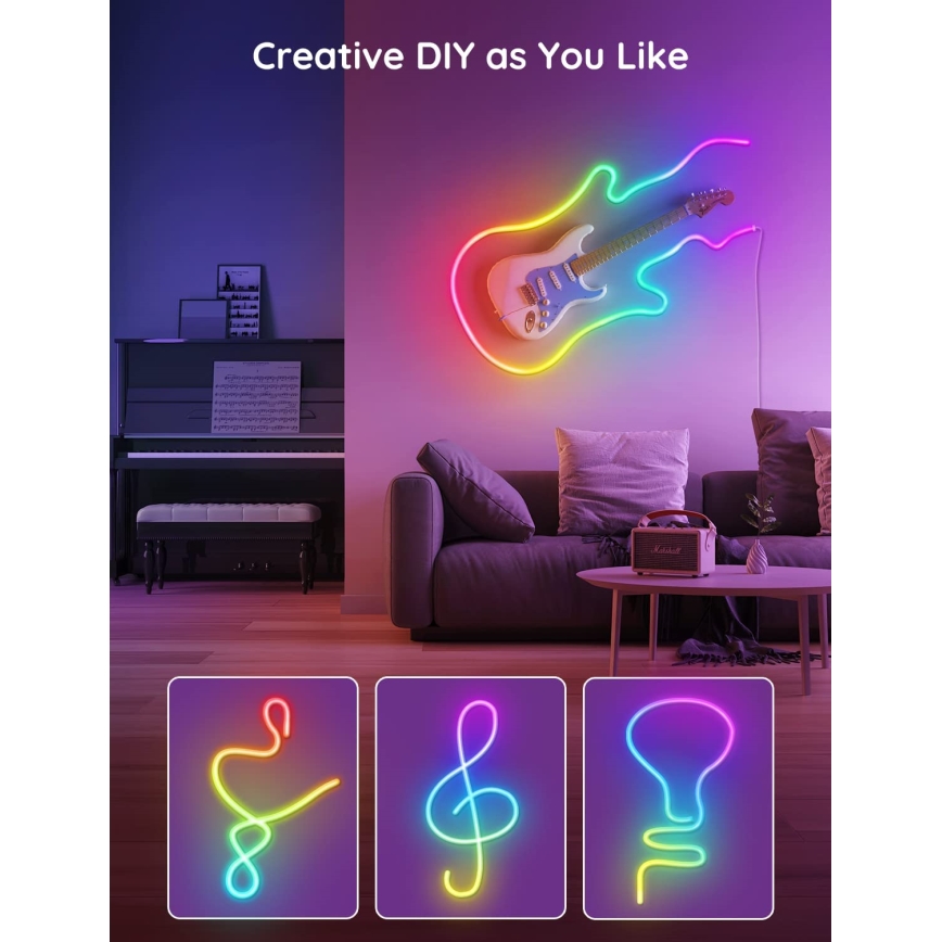 Govee - Neon SMART bendable LED strip RGBIC 2m Wi-Fi IP67