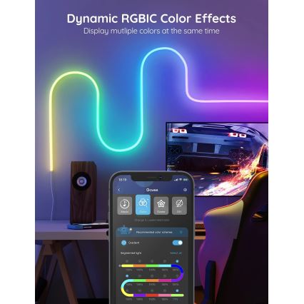 Govee - Neon SMART bendable LED strip RGBIC 2m Wi-Fi IP67