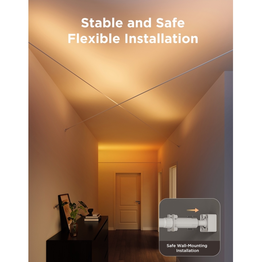 Govee - RGBICWW Hanging LED Strip 36W/24V 4m Skyline Matter Wi-Fi