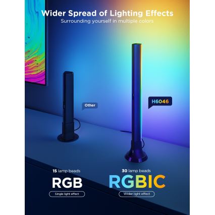 Govee - SET 2x Backlight TV 55-65" SMART LED backlight RGBICW Wi-Fi