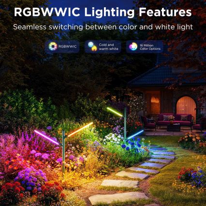 Govee - SET 2x LED RGBICWW Dimmable outdoor lamp LED/18W/230V IP66 2700-6500K Wi-Fi