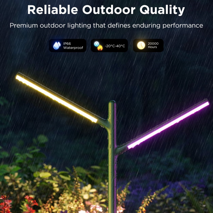 Govee - SET 2x LED RGBICWW Dimmable outdoor lamp LED/18W/230V IP66 2700-6500K Wi-Fi