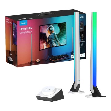 Govee - SET 2x Smart Gaming Wi-Fi LED RGBIC Panels + Smart Dual white + remote control