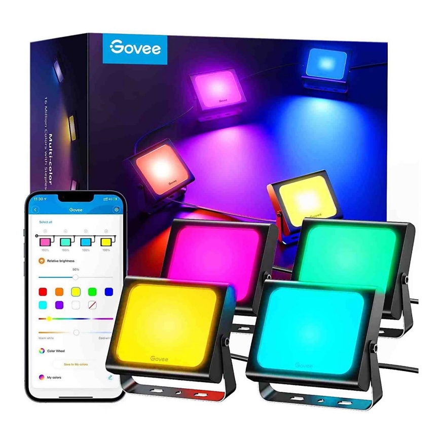 Govee - SET 4x Flood Lights outdoor SMART LED lights Wi-Fi IP66