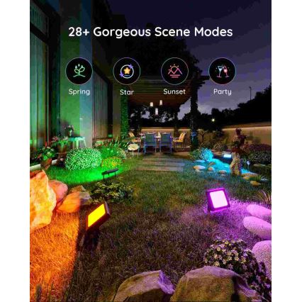 Govee - SET 4x Flood Lights outdoor SMART LED lights Wi-Fi IP66