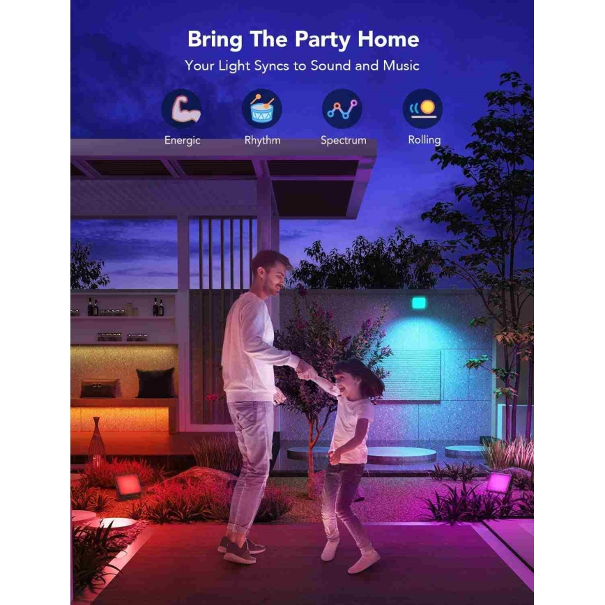 Govee - SET 4x Flood Lights outdoor SMART LED lights Wi-Fi IP66