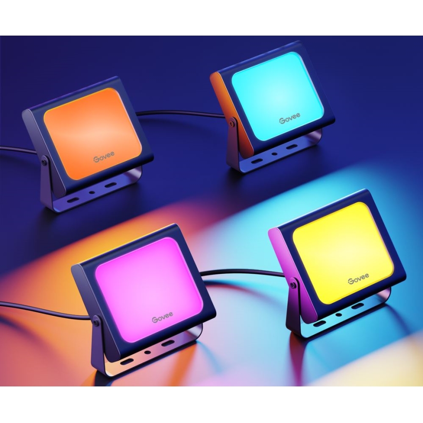 Govee - SET 4x Flood Lights outdoor SMART LED lights Wi-Fi IP66