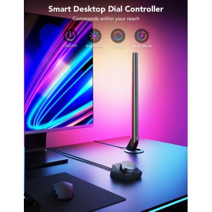 Govee - Set of 2 Smart Gaming Wi‑Fi LED RGBIC Panels + Smart Dual black + remote control