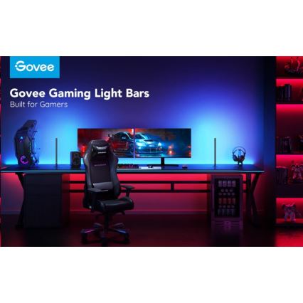 Govee - Set of 2 Smart Gaming Wi‑Fi LED RGBIC Panels + Smart Dual black + remote control