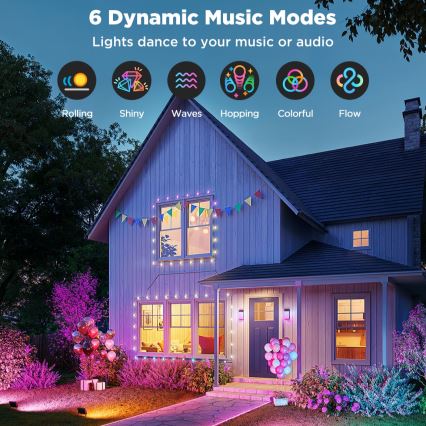 Govee - Set of 4 RGBICWW Dimmable LED Floodlights/24W/230V IP66 Matter Wi-Fi