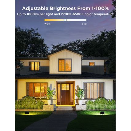 Govee - Set of 4 RGBICWW Dimmable LED Floodlights/24W/230V IP66 Matter Wi-Fi