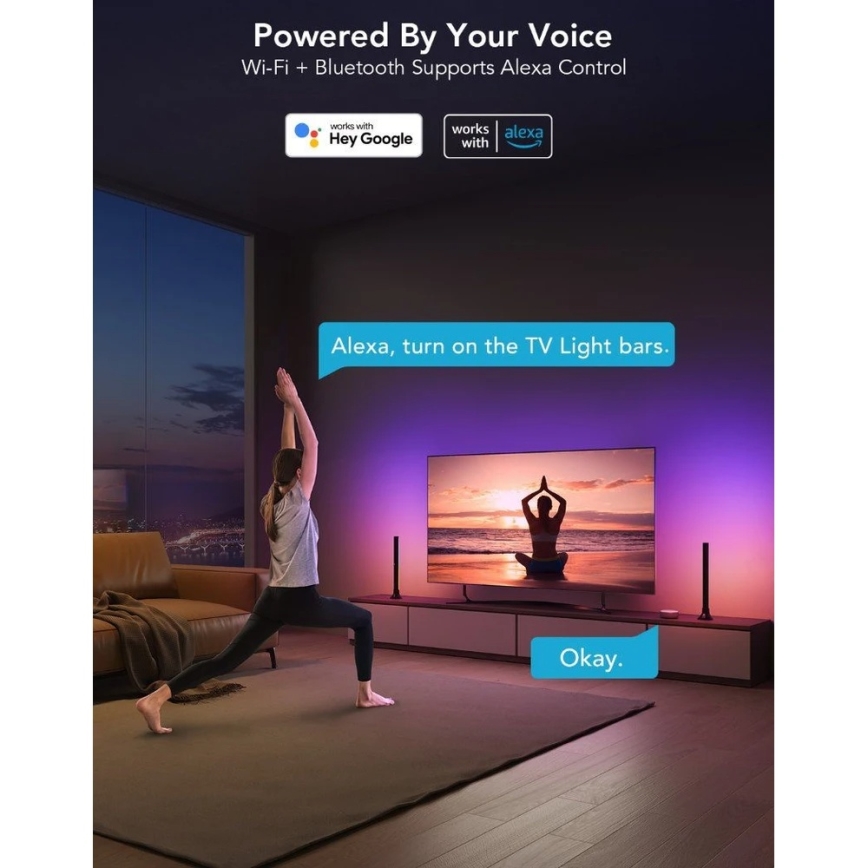 Govee - SMART LED RGBIC Panel 38cm for TV 43-75 - 2 pcs Wi-Fi