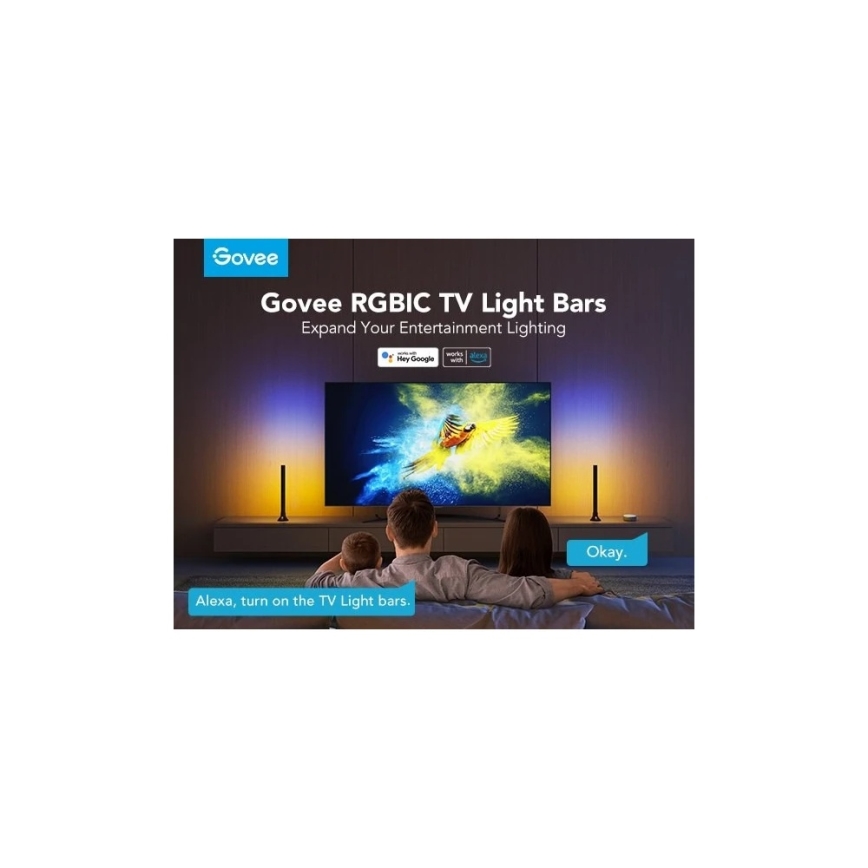 Govee - SMART LED RGBIC Panel 38cm for TV 43-75 - 2 pcs Wi-Fi